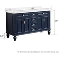 thumbnail image 7 of ANGELES HOME 60" Bathroom Vanity with 24" Wall-Mounted Mirror Cabinets, Wooden Bathroom Vanity with 2 Sinks Set, Bathroom Furniture for Home Decor and Storage Organization, Navy Blue, 7 of 7