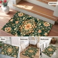 thumbnail image 6 of Bohemian Green Flower Pattern Washable Area Rug 2 x 3 ft Vintage Tribal Ethnic Pink Floral Leaf , Soft Non Slip Rugs Stain Repellent Indoor Felt Carpet for Living Dining Room Bedroom Home Office, 6 of 9