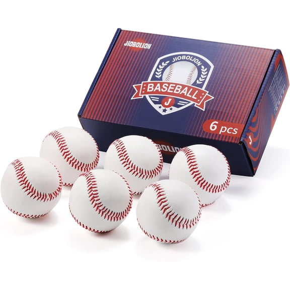 JIOBOLION Official League Leather Baseball 6 Pack