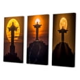 thumbnail image 3 of Designart "Supermoon Over Christ the Redeemer Rio's Icon II" Christianism Wall Art Set Of 3 - Traditional Yellow Gallery Set For Office Decor, 3 of 6