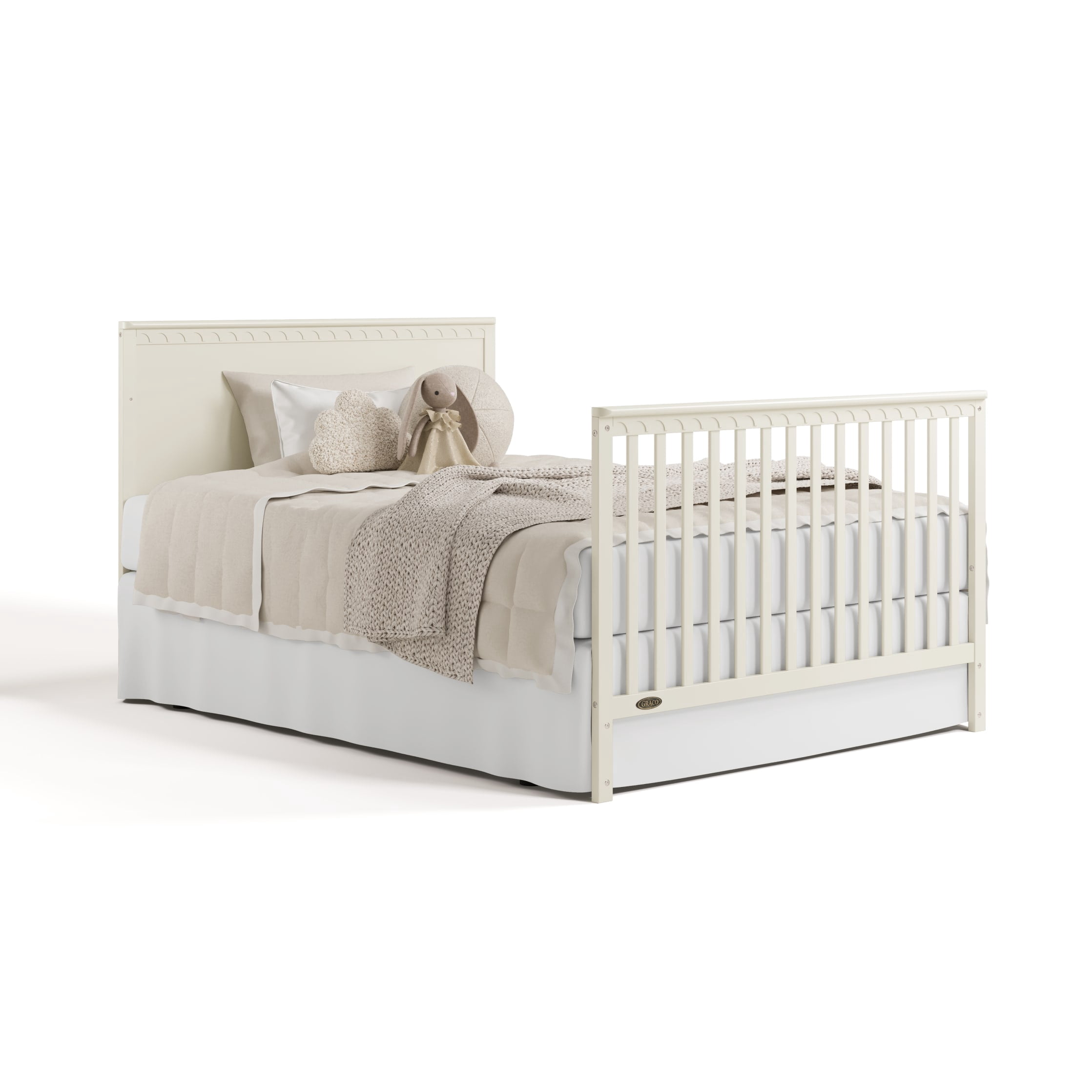 Graco Sasha 5-in-1 Convertible Baby Crib with Drawer, Frosted Oat