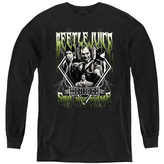 Beetlejuice Beetlejuice Group Band Youth Long Sleeve T Shirt, Black, X-Large