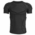 thumbnail image 4 of Breezora Sports Compression Shirt with Padded Chest Shoulder Back Guard for Football Basketball Baseball Training L Size Black, 4 of 9
