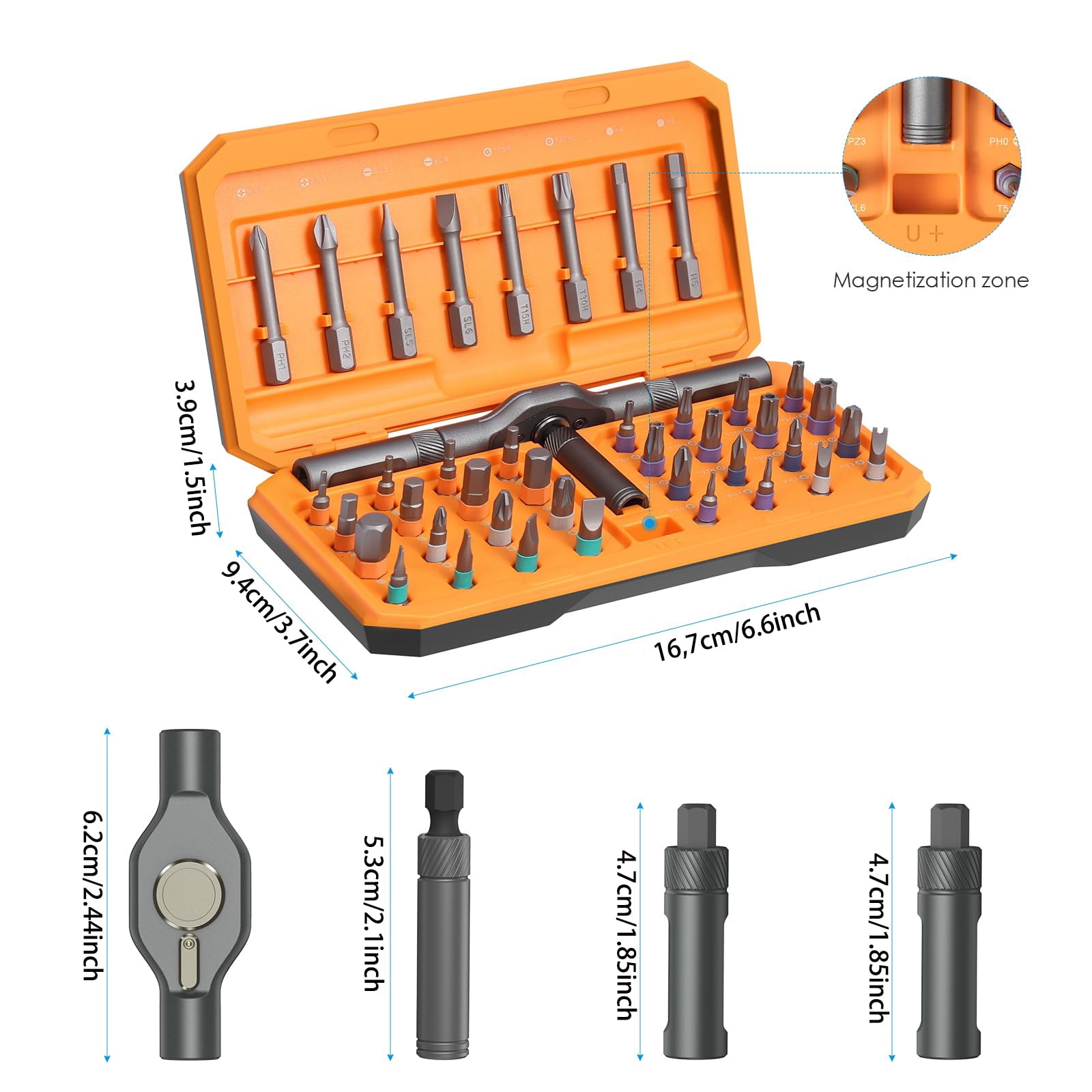 Upgraded 42-in-1 Ratchet & Magnetic Screwdriver Set with T-Handle – Portable Tool Kit for Electronics, Bikes, Furniture & DIY Repairs