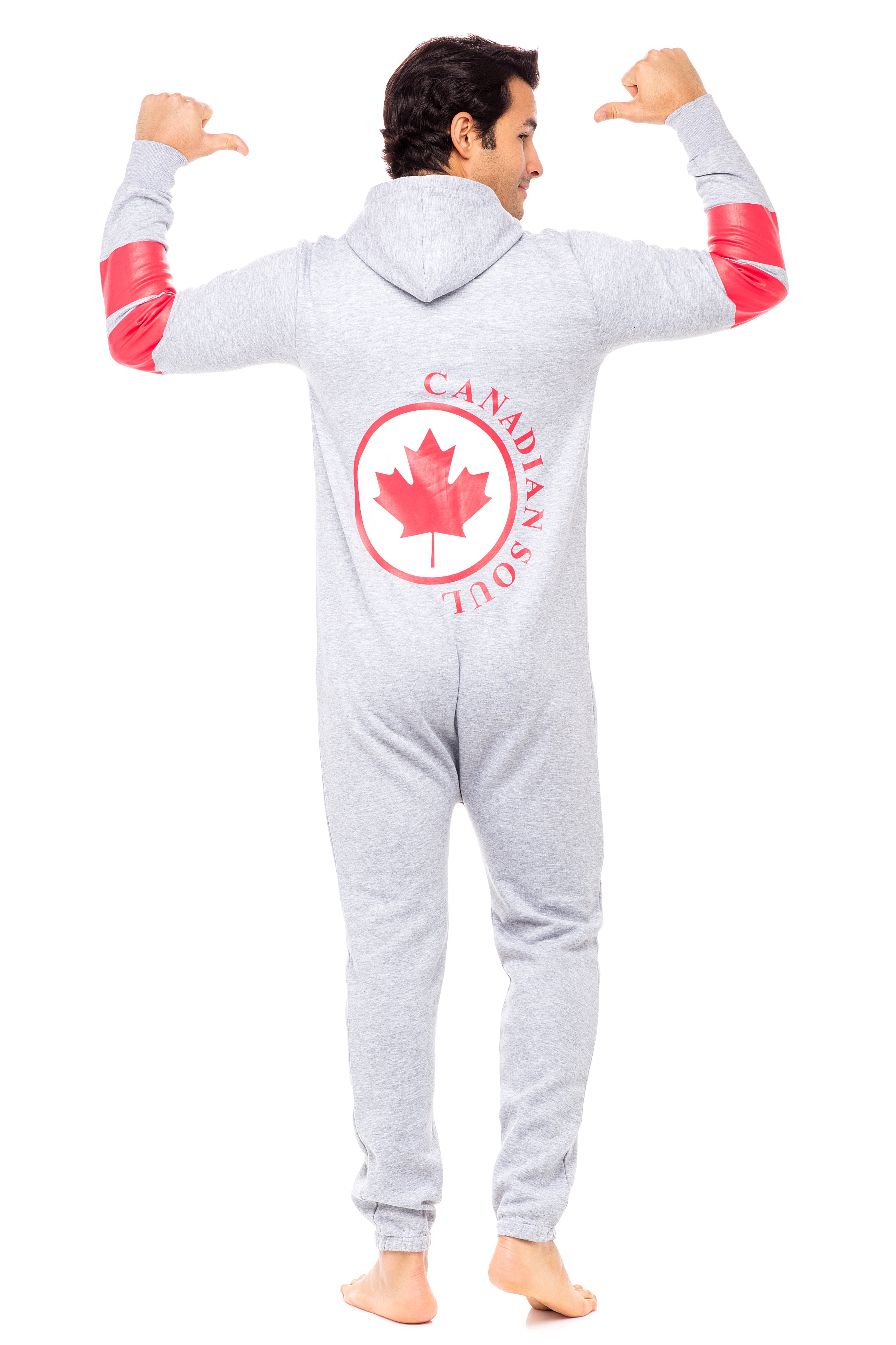 SKYLINEWEARS Mens Onesie Playsuit Jumpsuit one Piece Non Footed Pajamas Canadian Flag