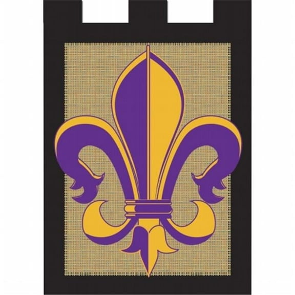 Burlap Flag, Purple & Gold - Large