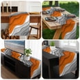 thumbnail image 6 of Orange Grey Ombre Table Runner 36 Inches Long, Modern Geometric Abstract Aesthetics Cream Kitchen Coffee Dining Table Decoration for Home Party Birthday Wedding Home Decor 13x36 Inches, 6 of 8
