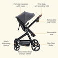 thumbnail image 5 of GAOMON Double Stroller Track Tandem Stroller for Infant and Toddler, Foldable Pushchair Bassinet Pram, Multi-Position Reversible & Adjustable Backrest, Large Storage Basket and Canopy, Gray, 5 of 5