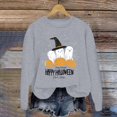 thumbnail image 4 of Ghost Pumpkin Halloween Sweatshirts for Women Long Sleeve Crewneck Happy Halloween Graphic Sweatshirt Pullover Tops, 4 of 5