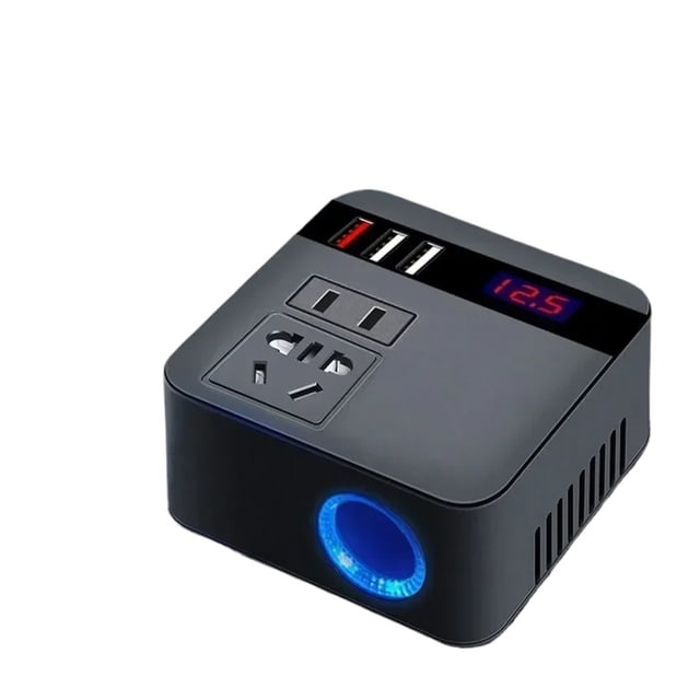 Car Inverter Car Power Inverter Converter 150W Peak DC12V/24V To AC LED Display Sockets Inverter Adaptor Fast Charging ,Easy to Use