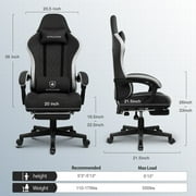 GTPLAYER Ergonomic Pocket Spring Cushion Gaming Chair with Footrest and Linkage Armrests, Black
