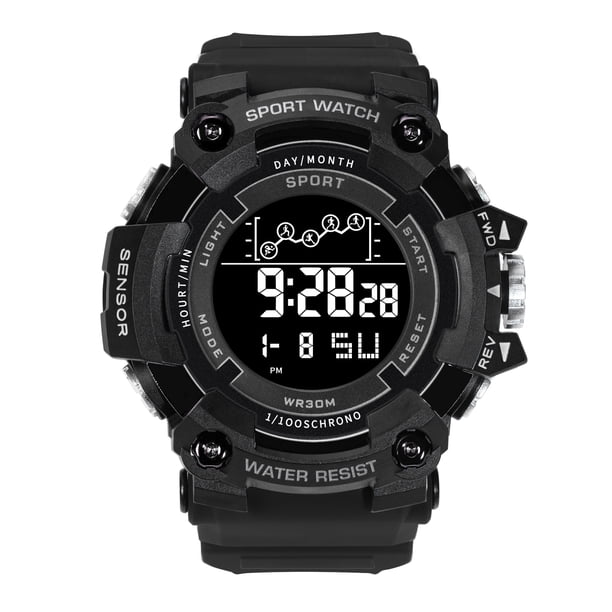 Reloj electrónico multifuncional y versátil de moda para hombre, estilo deportivo, moderno, esfera grande, reloj tecnológico negro