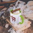 thumbnail image 5 of 3dRose, Funny Funky Cool Brown and White Cow Abstract Art Original, 11oz Two-Tone Green Mug, 5 of 7