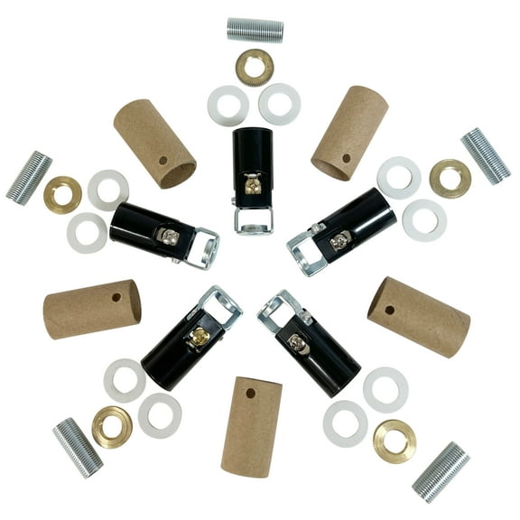 National Artcraft Compact Threaded Candelabra Socket with Mounting Hardware Kit - 5/Pack