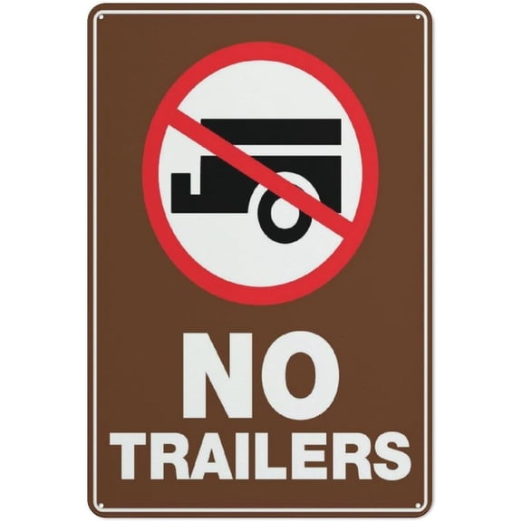 Metal Tin Signs No Trailers Sign Metal 12"X8" Rust Free Aluminum,Indoor & Outdoor Use For Fence And Yard