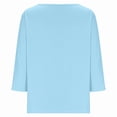 thumbnail image 3 of Womens 3/4 Length Sleeve Tops 3/4 Length Sleeve Womens Tops Summer V Neck Shirts Loose Fit Three Quarter Sleeve Tshirts Solid Color Casual Work Shirt, 3 of 4
