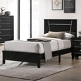 thumbnail image 5 of FOA Murvy 3-Piece Black Solid Wood Bedroom Set - Twin + 2 Nightstands, 5 of 8