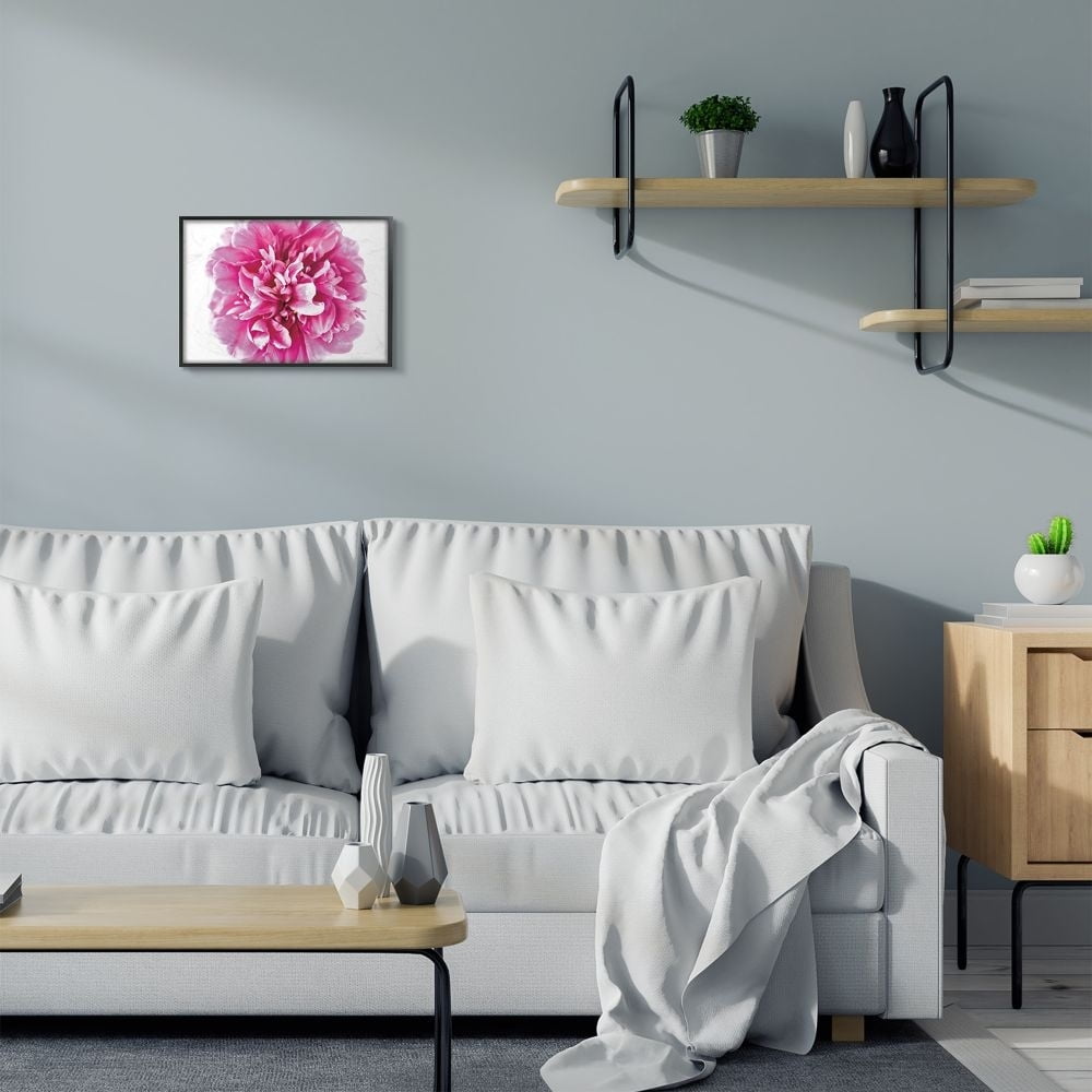 Stupell Industries Pink Pop Flower Petals Pink Curves Photograph Framed Wall Art Design by Elise Catterall, 16" x 20", Gray Framed