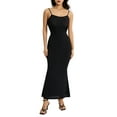 thumbnail image 1 of ZAXARRA Robe d'Été pour Femmes, Robe Longue, Bracelet Spaghetti Couleur Unie Robe Moulante à Col Carré pour Club de Fête, 1 of 9
