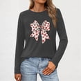 thumbnail image 4 of Erwazi Womens Long Sleeve Crew Neck Valentine T Shirts Love Bow Printed Casual Cute Tee Tops, 4 of 5
