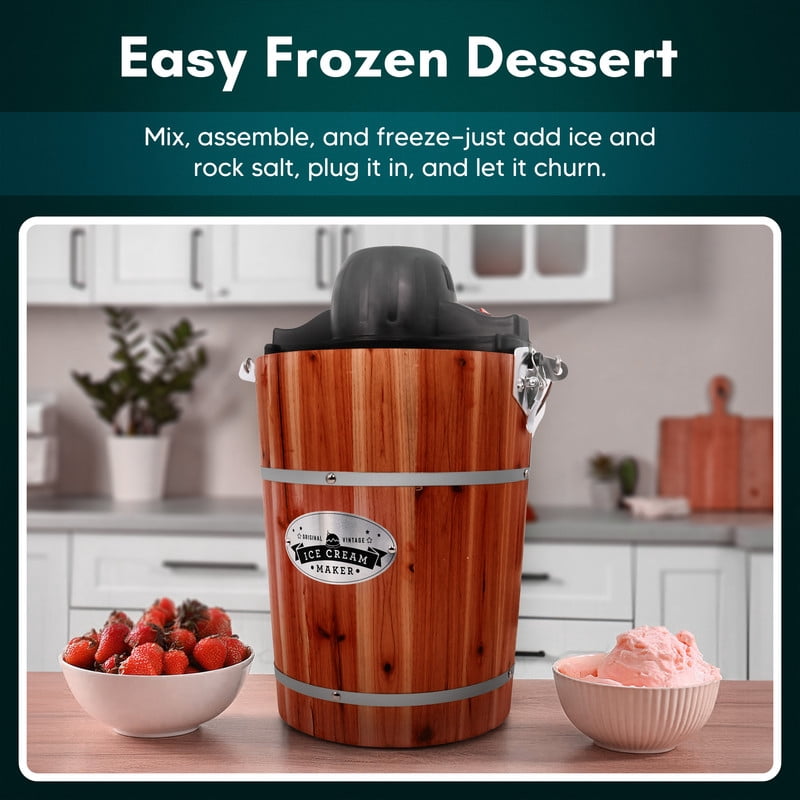 Elite Gourmet EIML2502 6qt Old Fashioned Ice Cream Maker