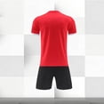thumbnail image 4 of Odeerbi Niños Niñas Rápido Seco Juego de Entrenamiento de Fútbol Gradiente Geométrico Impresión Cuello En V Camiseta Shorts Conjunto Atlético Para 5-17 Años, 4 of 9