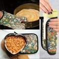 thumbnail image 5 of Yayeee Oven Mitts and Pot Holder Set of 4 Heat Resistant Kitchen Gloves Baking Hot Pad, Beige Floral Garden, 5 of 5