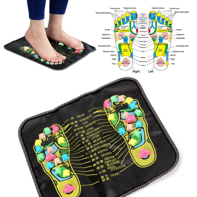 Almohadilla de masaje de pies china 2 en 1, almohadilla de piedra para aliviar el dolor y la reflexología, masaje para el cuidado de la salud chino