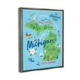 thumbnail image 3 of Stupell Industries Everyday Michigan Illustrated Map Graphic Art Luster Gray Floating Framed Canvas Print Wall Art, Design by Nina Seven, 3 of 8