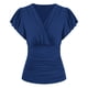 thumbnail image 1 of Blusa fruncida con cuello en V,Blusa fruncida ajustada Blusa fruncida ajustada Blusa fruncida ajustada Rendimiento sólido, 1 of 2