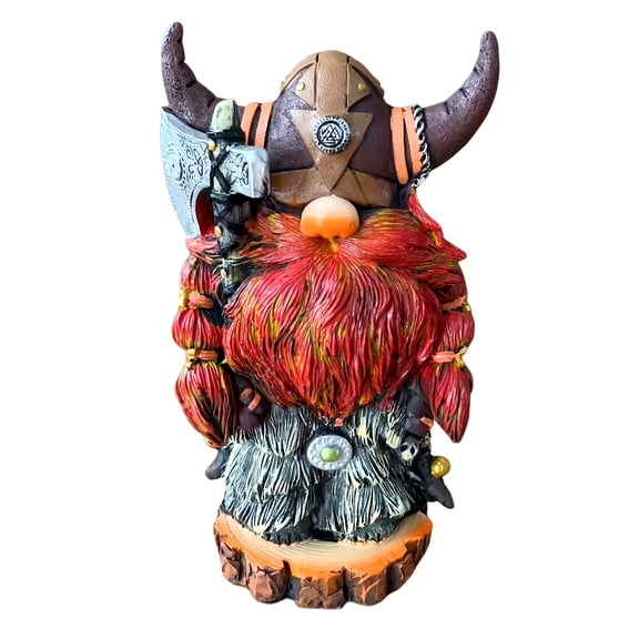 Outdoor Decoration Viking Norse Dwarf Gnome War Gnome Sculpture Gnome Warrior Sculpture Medieval Guard Garden Gnome Statue Garden