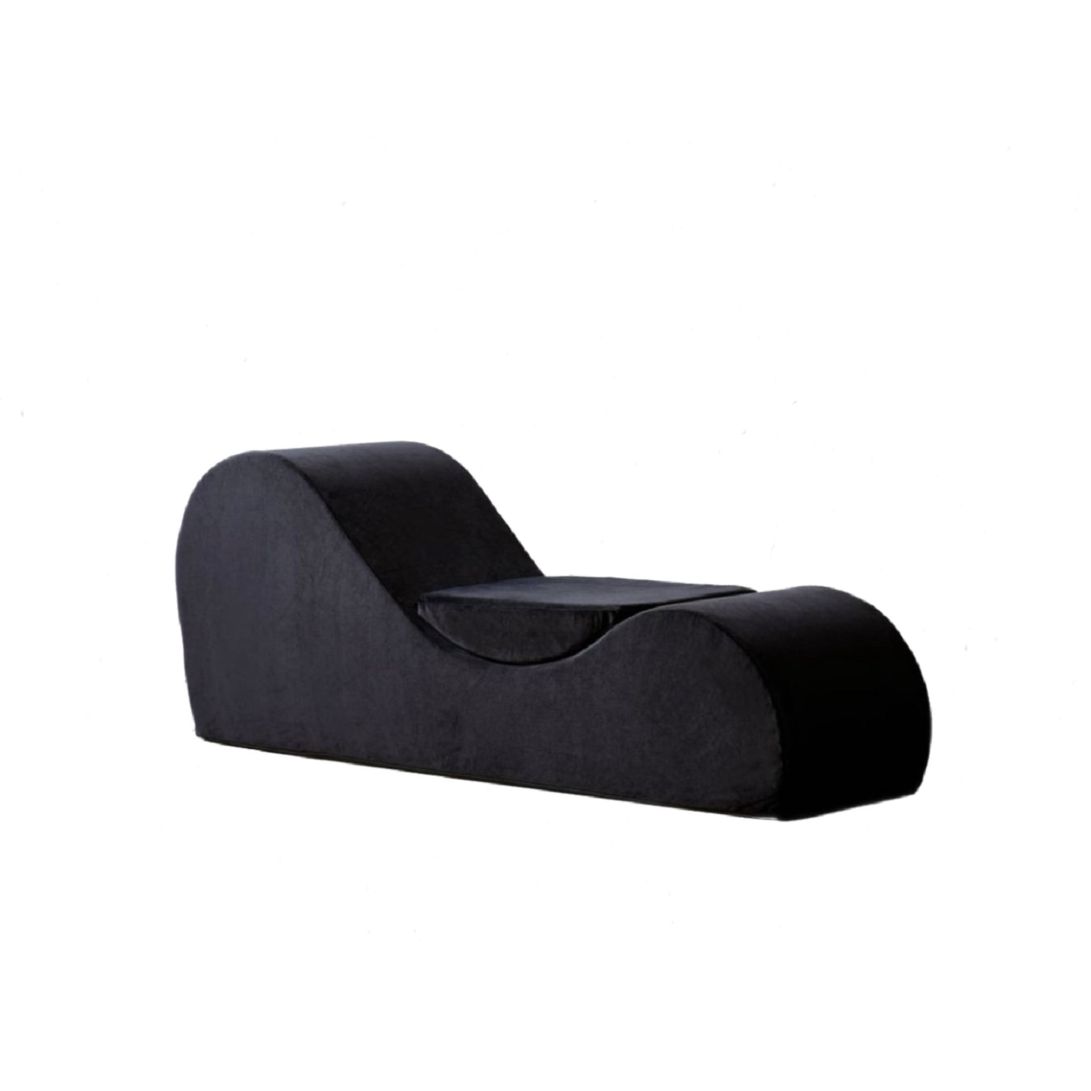 GDF Studio 62.5" Ergonomic Chaise Lounge Chair with High-Density Foam, Machine-Washable Cover, Black