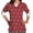 Red, variant on Luxalzxs Women Short Sleeve V-Neck Tops Workwear T-Shirt Christmas Print Cute Scrub Top Nurse Working Uniform Blouse with Pockets