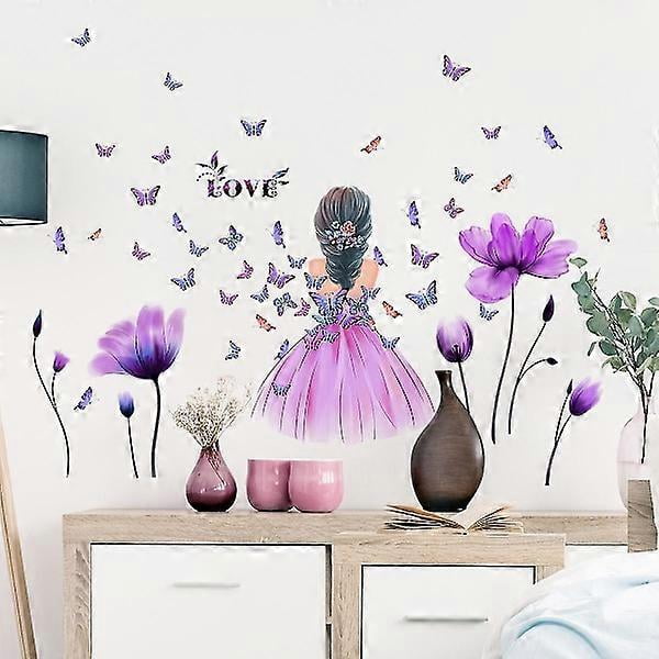 A Set of Butterfly Girls Wall Stickers Wall Decoration for Bedroom Living Room Office