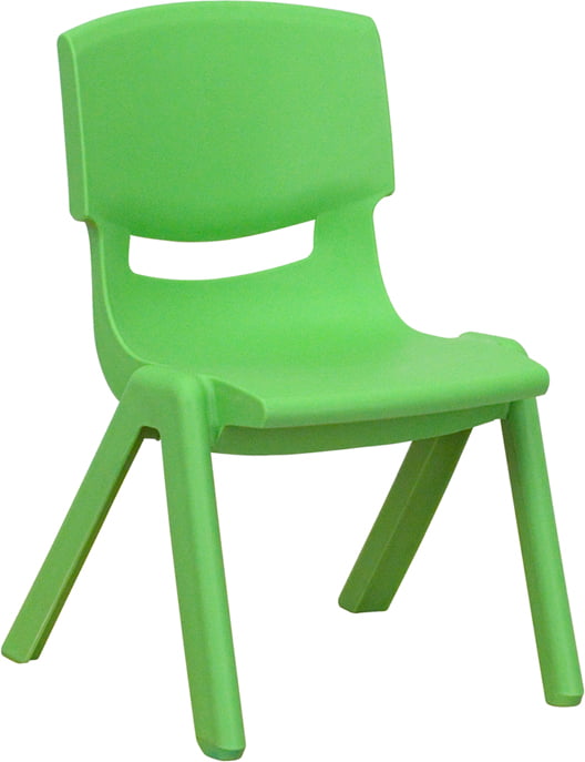 Blue Plastic Stackable Preschool Activity Chair with 10.5" Seat Height 