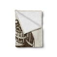 thumbnail image 2 of Donkey Soft Flannel Fleece Throw Blanket, Vintage Engraving Style Donkey Carrying 2 Baskets of Harvest Grapes, Cozy Plush for Indoor and Outdoor Use, 70" x 90", Dark Cocoa and Pearl, by Ambesonne, 2 of 6