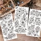 thumbnail image 4 of Juego de 3 pegatinas de flores para muebles y manualidades, 15 x 30 cm, color blanco y negro, con 1 raspador., 4 of 9