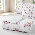 thumbnail image 4 of Erosebridal Graceful Bird Animals Bed Spread Queen,Transitional Flower Queen Coverlet Set,White Pink,3-Piece,1 Quilt and 2 Pillowcases, 4 of 7