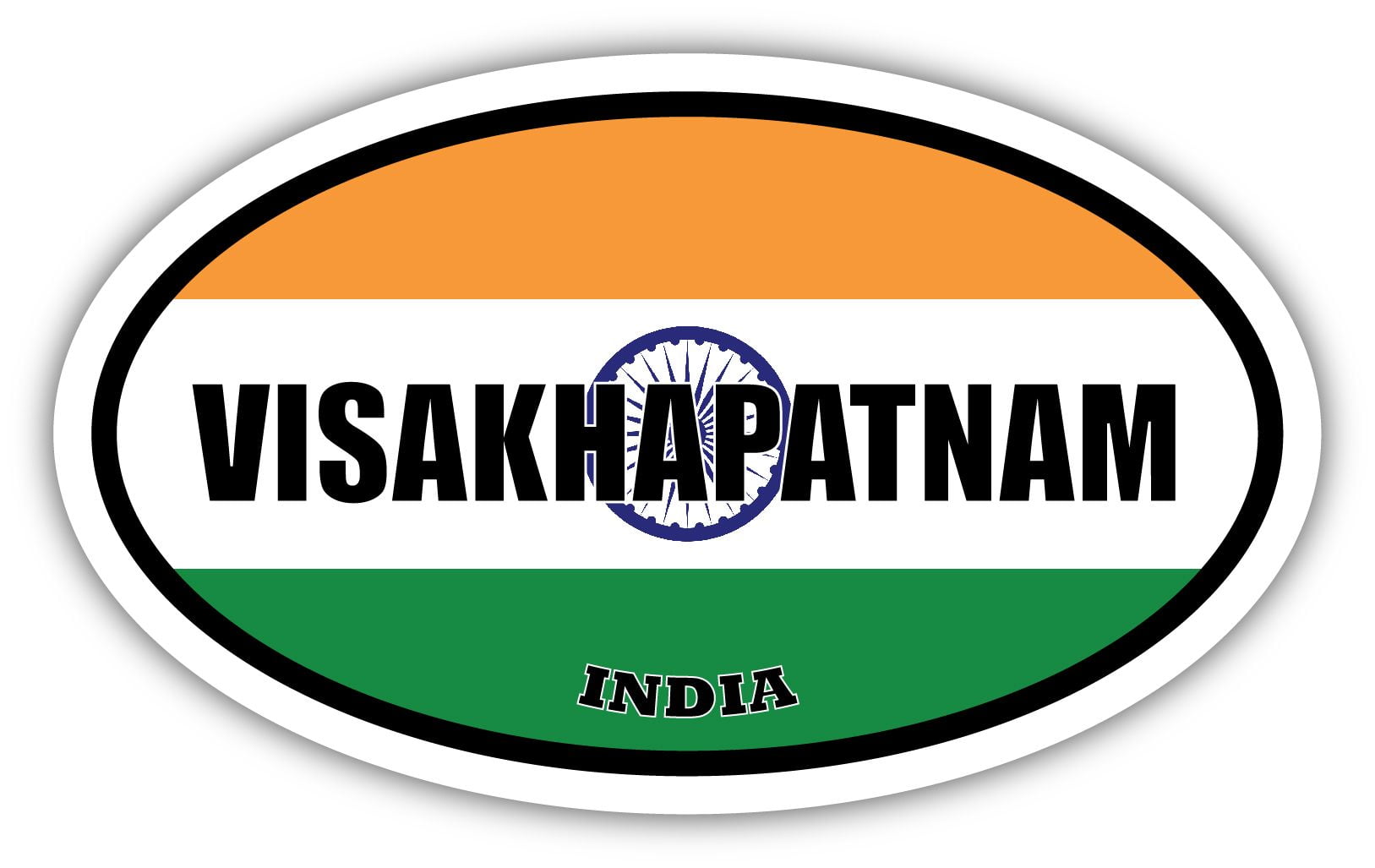 Visakhapatnam India Flag Oval Decal Vinyl Bumper Sticker 3x5 inches