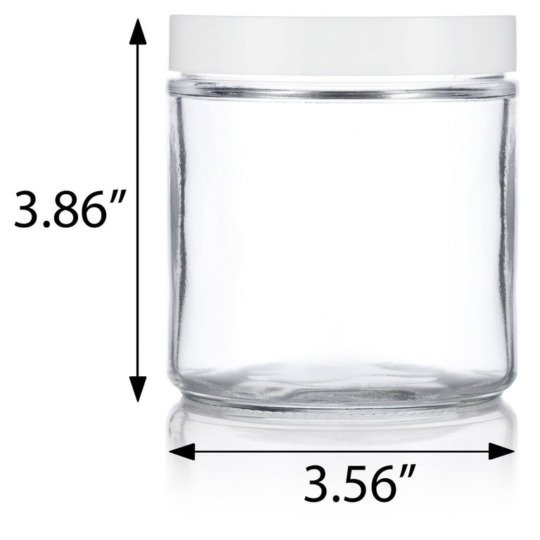 Glass Jar, Straight Sided Tall Glass Jar - Clear