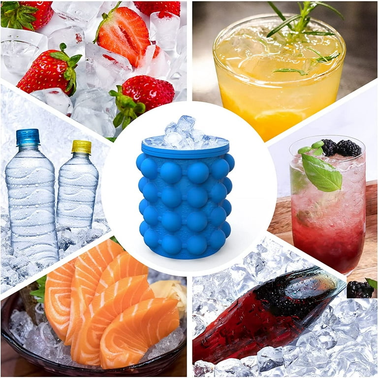 Summer Ice Cube Maker Genie Silicone Wine Ice Bucket Big Ice Cube Tray Mold  Cup
