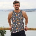thumbnail image 6 of Gukieu Wildflowers Print Men's Quick Dry Fitness Vest, Round Neck Sleeveless Fitness Bodybuilding Top-4X-Large, 6 of 7