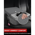 thumbnail image 2 of KBH Center Console Armrest Cover Fit for 1999-2010 Ford F250 F350 F450 & 2001-2005 F550 with Jump Seat, Leather Middle Console Lid Cover Cushion Pad for Truck Interior Accessories, Gray, 2 of 7