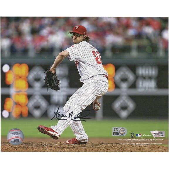 Aaron Nola Philadelphia Phillies Autographed 8" x 10" Pitching Photograph - Fanatics Authentic Certified
