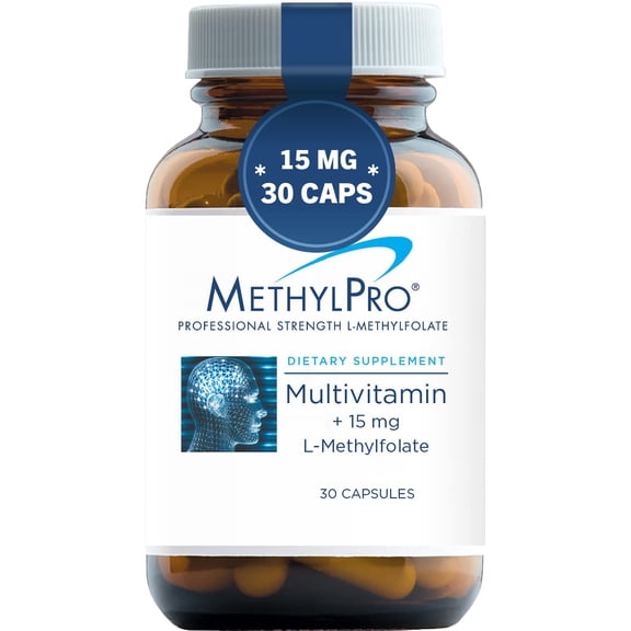 MethylPro Multivitamin   L-Methyfolate 15mg - One Daily Multivitamin   L-Methylfolate Supplement for Brain Health   Energy Support - With Vitamin D3, Vitamin C, Vitamin B Complex   More (30 Capsules)