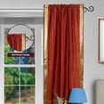 thumbnail image 2 of Rust Rod Pocket  Sheer Sari Curtain / Drape / Panel   - 43W x 120L - Pair, 2 of 4