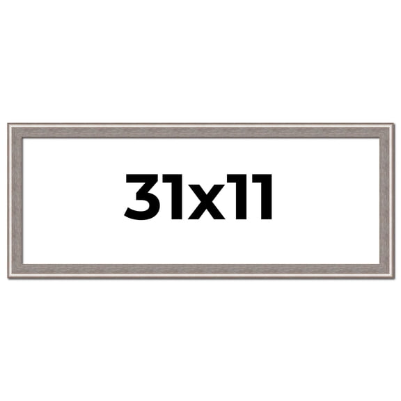 31x11 Frame Grey Real Wood Picture Frame Width 1.25 inches | Interior Frame Depth 0.5 inches | Hans