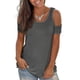 thumbnail image 2 of Tops con hombros descubiertos para mujer, camiseta lisa de manga corta con espalda abierta, blusas informales holgadas sin espalda sexy Pompotops hfajkhk133023, 2 of 9