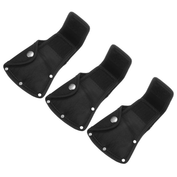 Uxcell 3-Pack Hatchet Sheath, Thickened Axe Sheath for 1.25LB Axe, Double Snap Axe Head Cover for Outdoors Work [Black]
