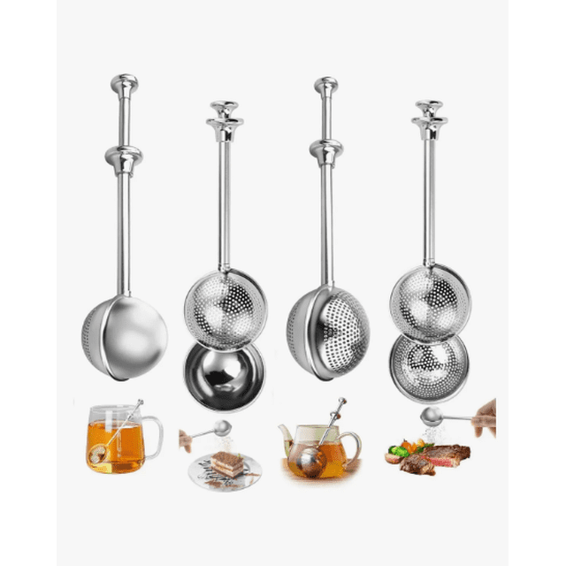 Xtellar 4tenazas De Té Filtro De Té Bola De Té Con Mango